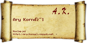 Ary Kornél névjegykártya